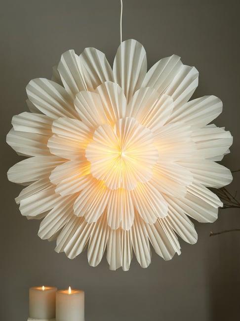 FIG Living White Paper Frill Flower Star Flower Festive Light