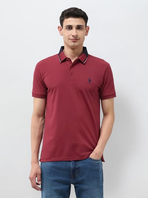 U.S. Polo Assn. Red Cotton Regular Fit Polo T-Shirt-picture-39