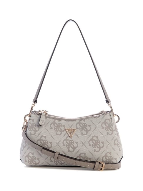 Guess Dark Taupe Noelle Printed Mini Shoulder Bag