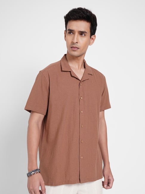 7 Alt By Pantaloons Tobacco Brown Relaxed Fit Shirts-picture-25