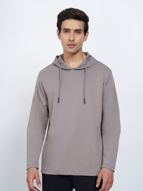 Ajile By Pantaloons Poppy Seed Regular Fit Hooded Sweatshirts