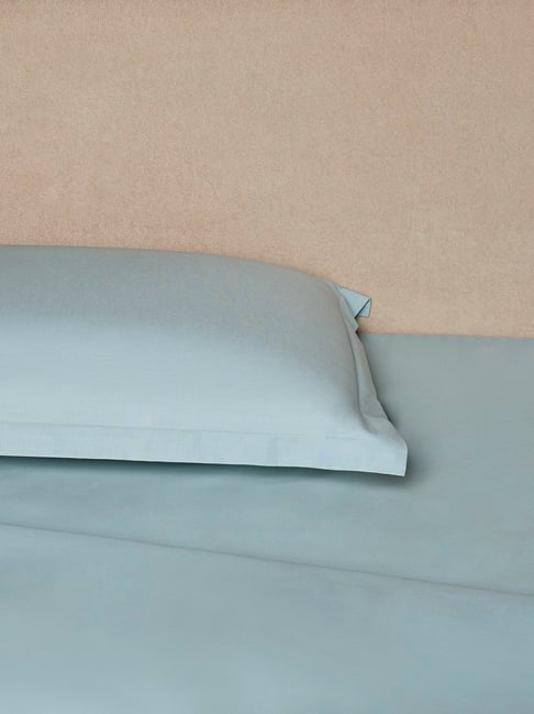 Westside Home Light Blue Solid Queen Bed Sheet Set-picture-21