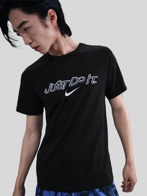 Nike Black Cotton Regular Fit Printed Sports T-Shirt-picture-15