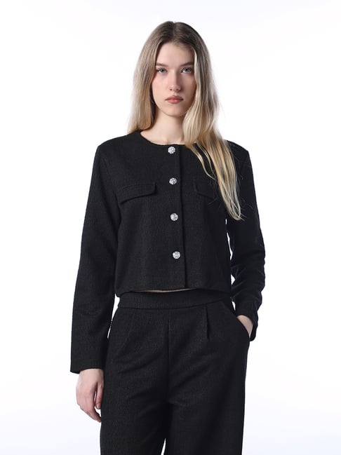 Only Black Regular Fit Solid Long Sleeves Jacket-picture-39