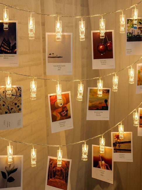 Homesake White Photo Clip LED 20 Clips, 4.2m String Light for Birthday & Festivals