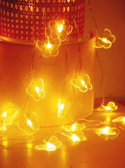 Homesake White 20 Butterfly LED 5m String Light for Diwali, Wedding, Lawn & Home D¿cor