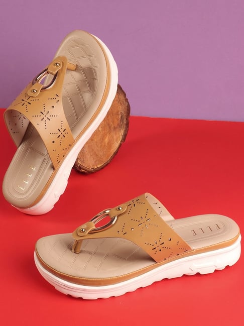 Elle Women's Tan Thong Sandals