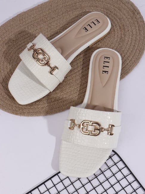 Elle Women's White Casual Sandals-picture-46