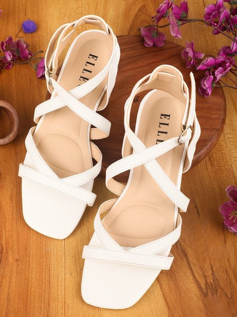 Elle Women's White Ankle Strap Sandals-picture-38
