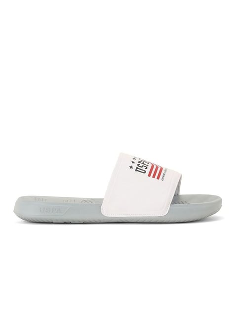 U.S. Polo Assn. Men's AXER Light Grey Slides