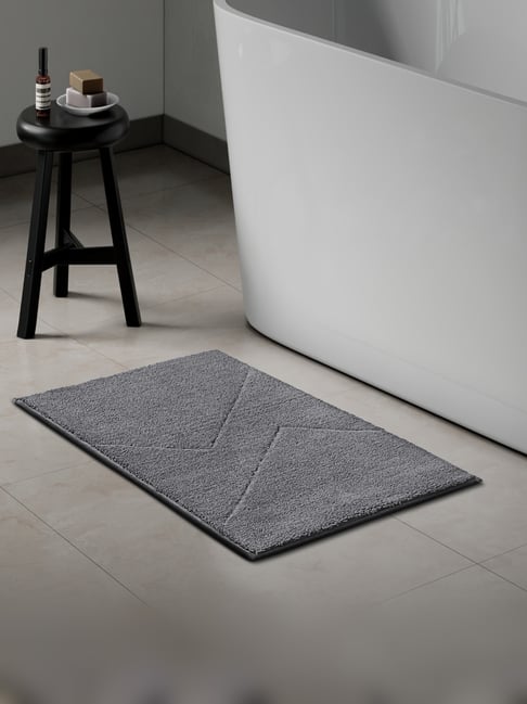 Spaces Swift Flow Light Grey Polyester Small Bath Mat