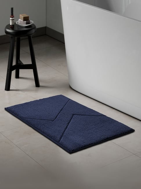 Spaces Swift Flow Navy Polyester Small Bath Mat