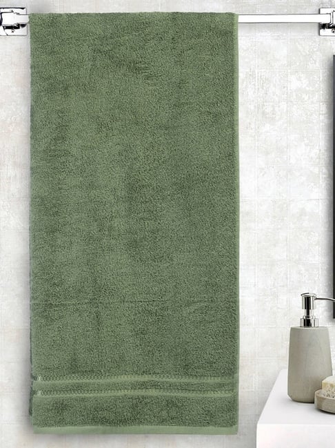 Welspun Quik Dry Green Cotton 380 GSM Dobby Weave Plain Bath Towel-picture-44