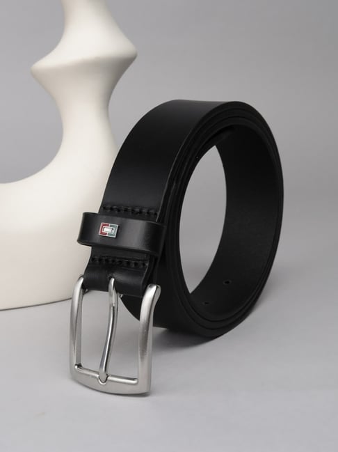 Peter England Black Leather Formal Belt
