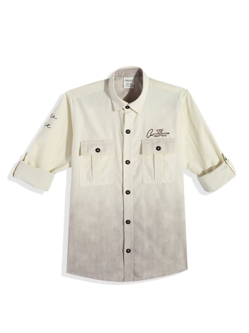 Cavio Boys Khaki Cotton Printed Comfort Fit Shirt-picture-23