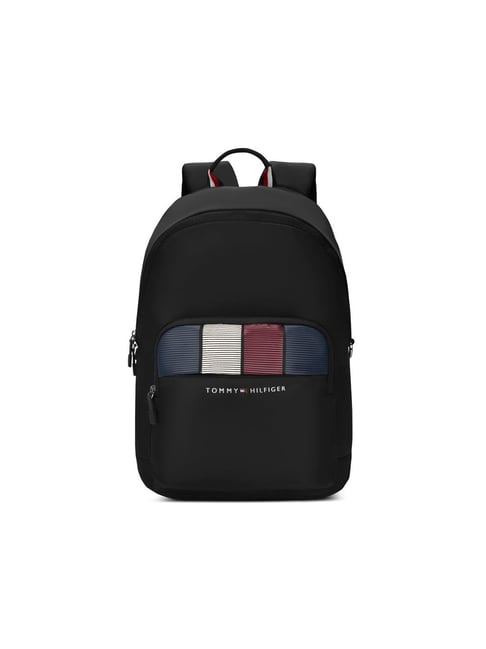 TOMMY HILFIGER Black Amulet Striped Laptop Backpack