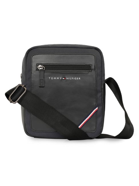 TOMMY HILFIGER Granite Grey & Black Alabaster Cross Body Bag