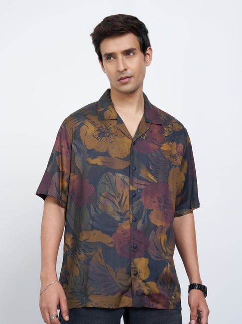Sf Jeans By Pantaloons Multicolor Relaxed Fit Floral Print Shirt