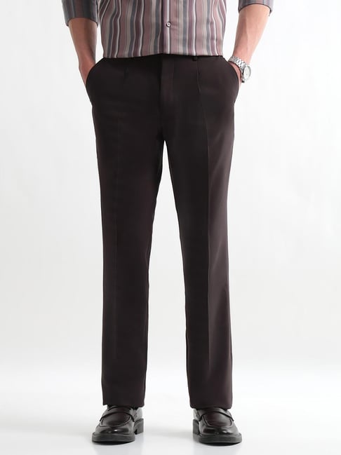 arrow new york Arrow Newyork Brown Regular Fit Trousers-picture-17