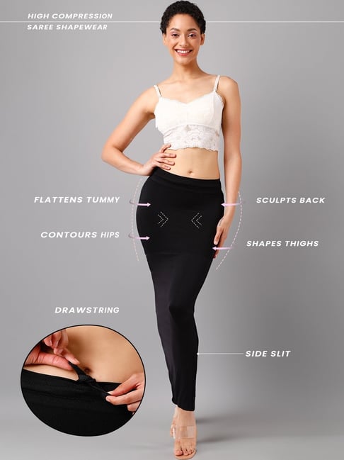 Clovia Black Nylon Saree Shapewear