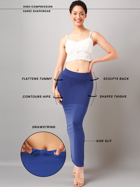 Clovia Navy Blue Nylon Saree Shapewear