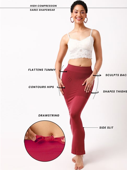 Clovia Maroon Nylon Saree Shapewear