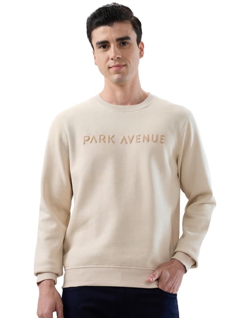 Park Avenue Brown Slim Fit Printed Sweatshirt