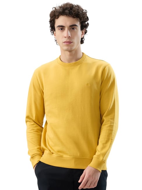 Raymond Yellow Regular Fit Sweatshirt