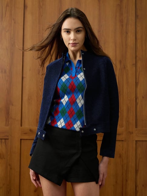 U.S. Polo Assn. Navy Blue Polyester Cropped Jacket-picture-49