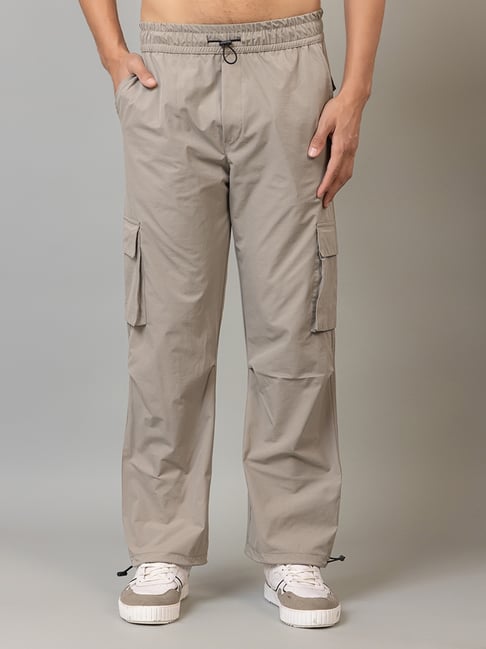 Club York Beige Nylon Regular Fit Cargos