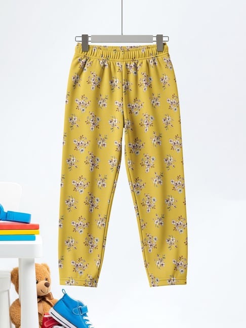 HELLCAT Girls Mustard Regular Fit Floral Print Pajamas-picture-36