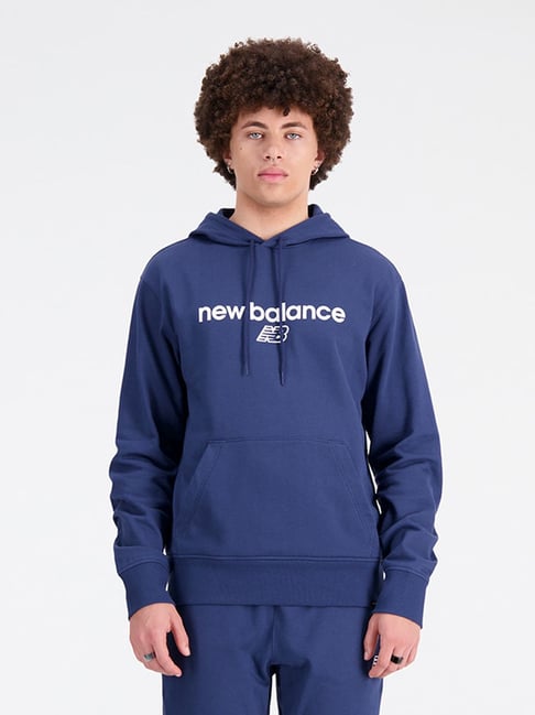 New Balance Navy Blue Cotton Regular Fit Logo Printed Hoodie-picture-37