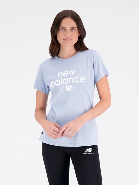 New Balance Sky Blue Cotton Regular Fit Logo Printed Sports T-Shirt-picture-20
