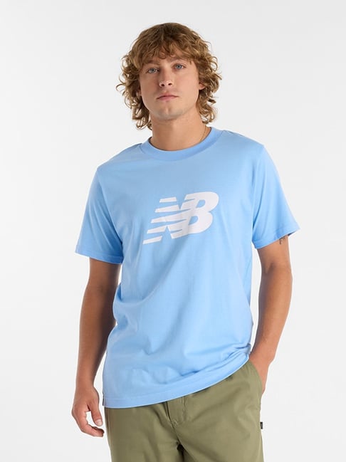 New Balance Blue Regular Fit Logo Printed T-Shirt-picture-35