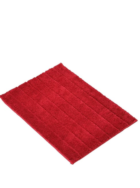 Ariana Soft Maroon Grey Striped Anti-Skid Doormat