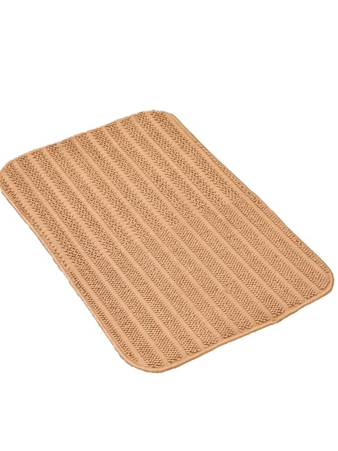 Ariana Soft Beige Cotton Striped Anti-Skid Doormat