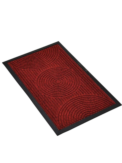 Ariana Indoor/Outdoor Red Self-Design Anti-Skid Doormat