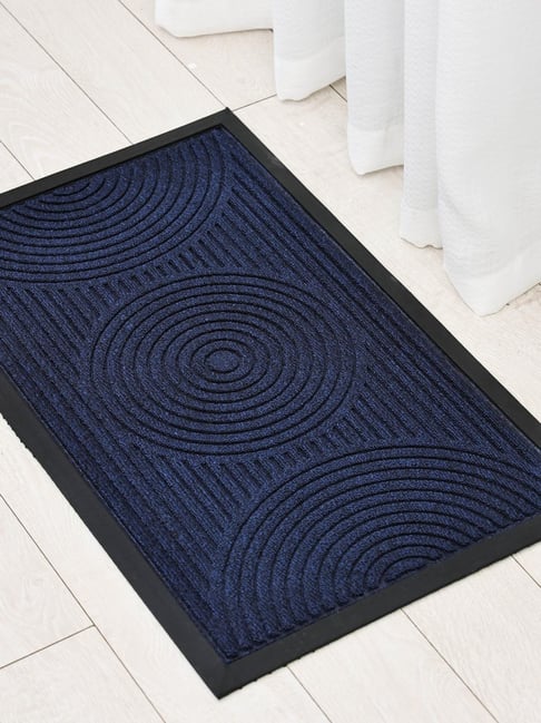 Ariana Indoor/Outdoor Blue Self-Design Anti-Skid Doormat