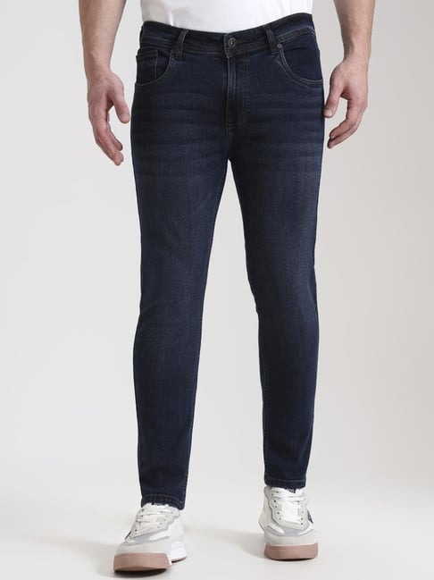 Greenfibre Mid Blue Slim Fit Solid Jeans-picture-40
