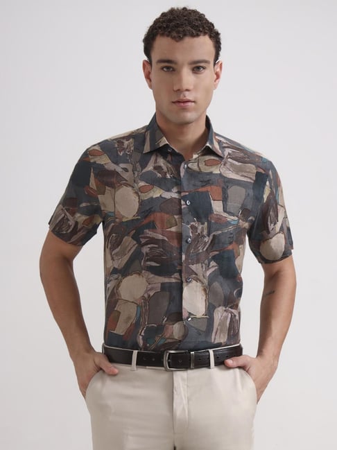 JadeBlue Multi Color Cotton Regular Fit Printed Formal Shirt-picture-29