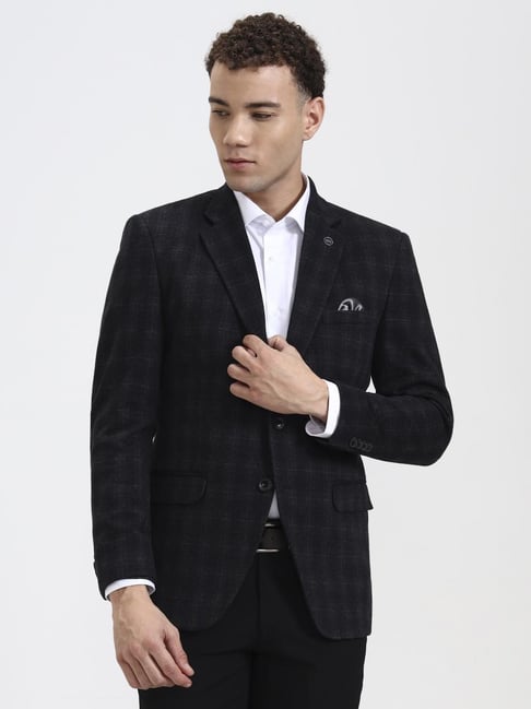 Wyre Grey Regular Fit Checked Blazer