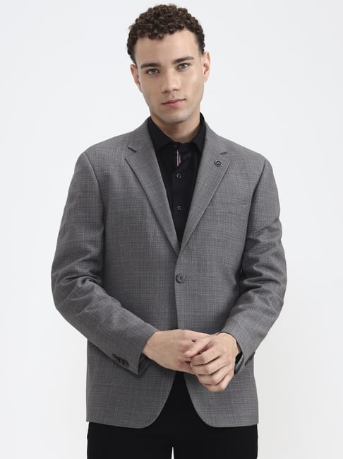 Wyre Grey Regular Fit Solid Blazer