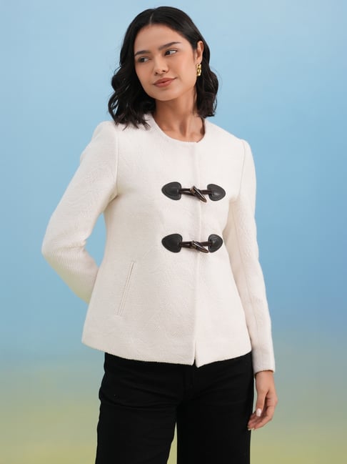 Crimsoune Club White Jacquard Coat-picture-21