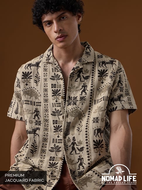 The Souled Store Nomad: Spirit Men Textured Shirts