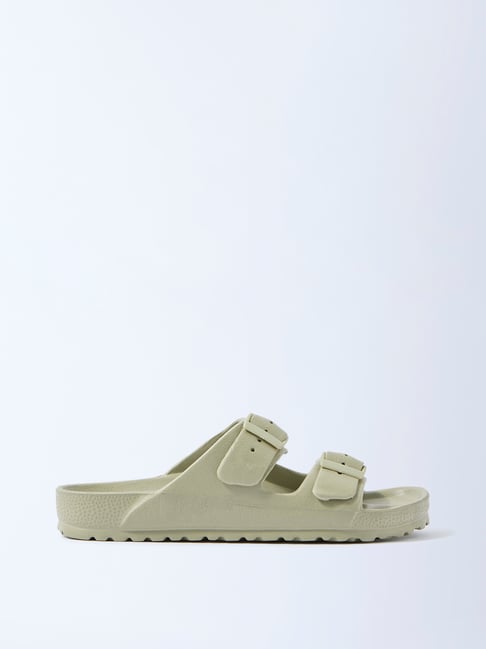 LUNA BLU by Westside Green Dual-Buckled Slip-On Sandals