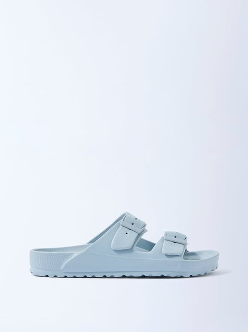 LUNA BLU by Westside Blue Dual-Buckled Slip-On Sandals