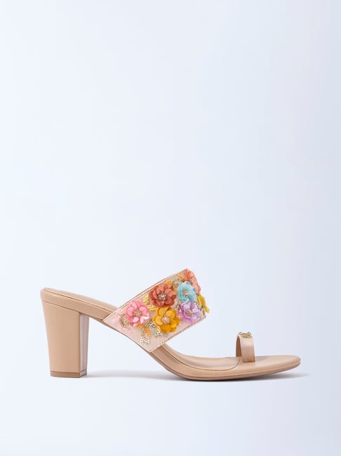 LUNA BLU by Westside Multicolour Floral Kolhapuri Sandals