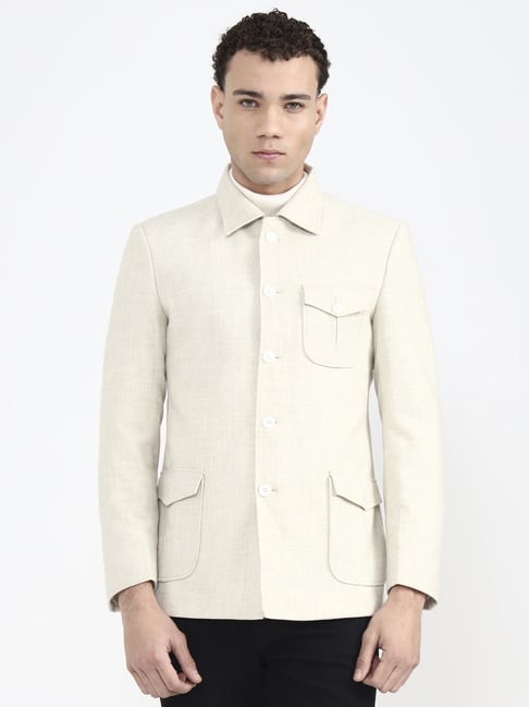 Wyre Cream Polyester Blazer