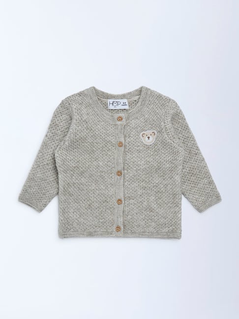 HOP Baby Boys by Westside Brown Knit-Textured Sweater