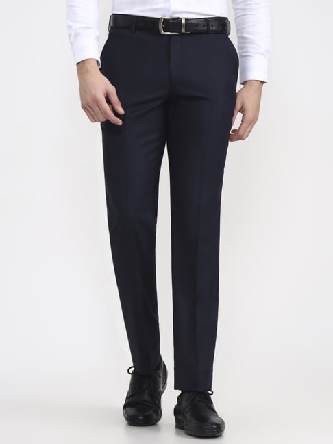 Jadeblue Navy Blue Regular Fit Trousers-picture-37